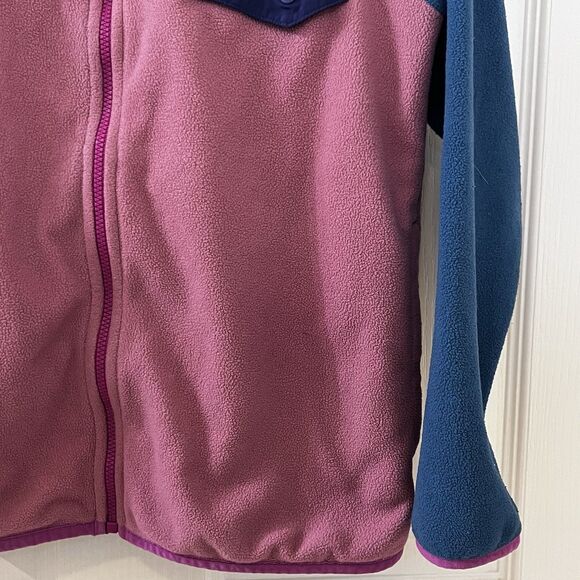 Patagonia Kids Micro D Snap-T Fleece Jacket Blue and Pink Girls Size Medium 10 - Picture 9 of 13